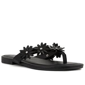 NEW Sugar Women's Finnesse Thong Flat Sandals Size 9.5M Faux Leather Flower